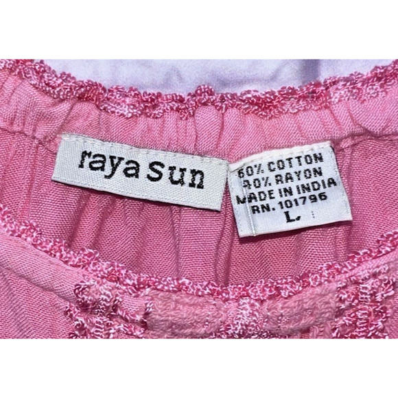 Raga Sun Embroidered Sequin Slip Dress Y2K Core asymmetrical Hem Pink Size L - Picture 9 of 9